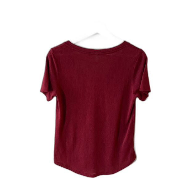 Athleta Breezy Scoop V-Neck Red Tee Women's XS Athleisure Activewear Performance - Picture 4 of 6